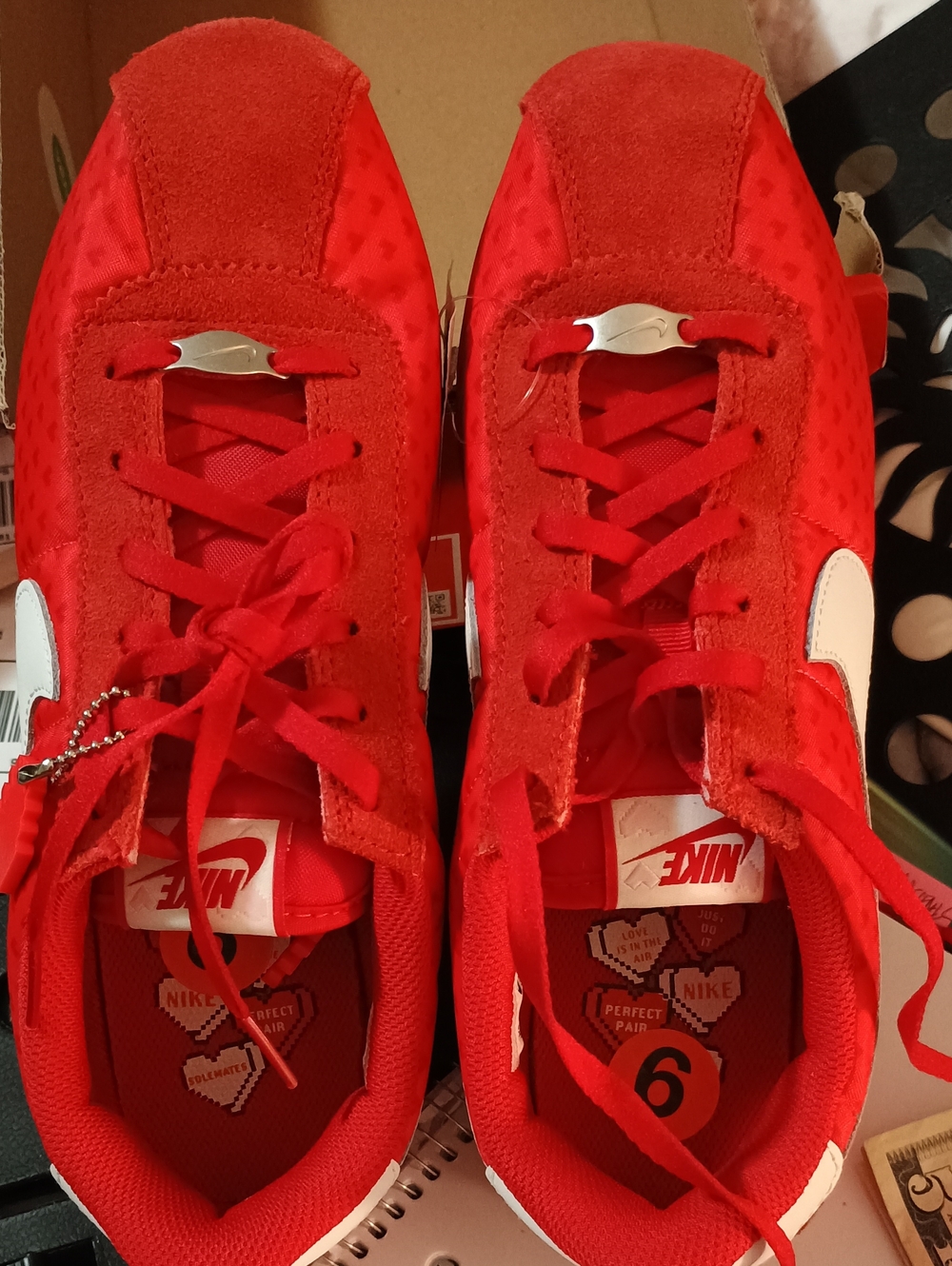 Nike Cortez Valentine's Day 2025 Red Hearts Sneakers 6Y Fits Women's 7.5